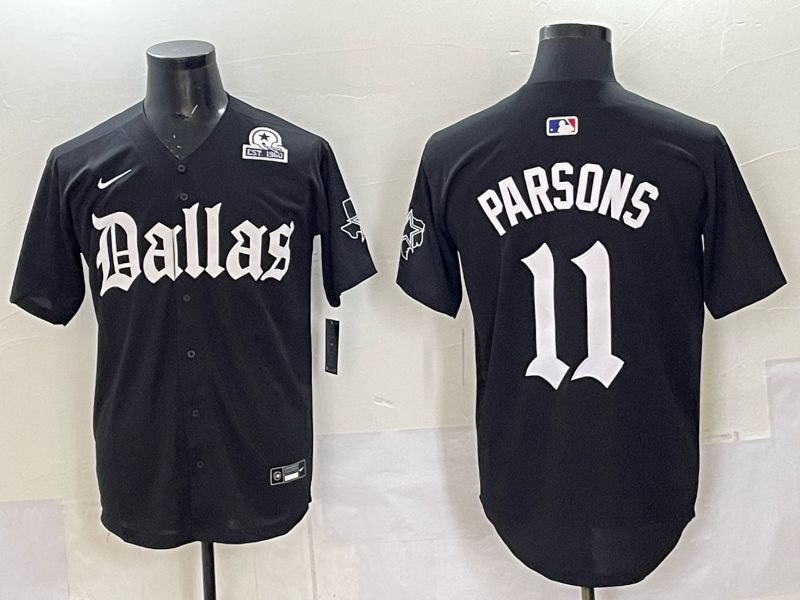 Men 2025 Nike Dallas Cowboys #11 Parsons Black 5th generation Joint Name Limited NFL Jersey 017->dallas cowboys->NFL Jersey